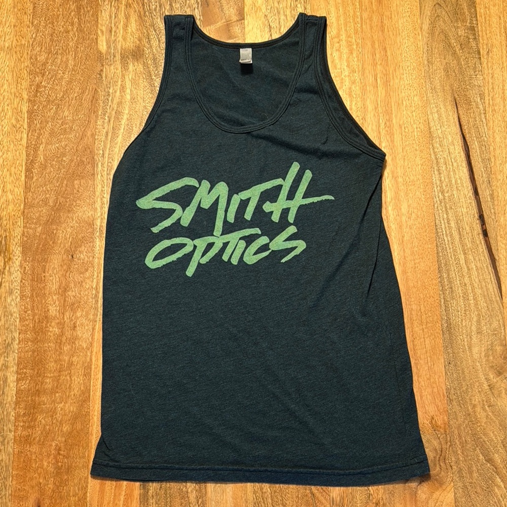 Smith Optics Black and Green Graphic Tank Top